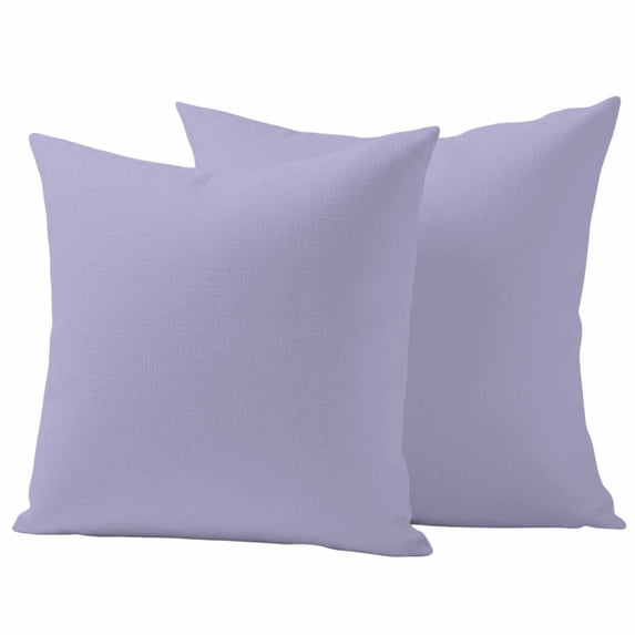 2 Pack Outdoor Waterproof Throw Pillow Covers,Light Purple Solid Color Decorative Square Pillow Case Patio Pillowcases for Chair Couch Sofa 16x16in