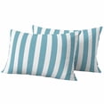 thumbnail image 1 of 2 Pack Outdoor Waterproof Throw Pillow Covers,Modern Light Blue and White Stripe Decorative Rectangle Pillow Case Patio Pillowcases for Chair Couch Sofa 20x12in, 1 of 9