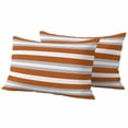 thumbnail image 1 of 2 Pack Outdoor Waterproof Throw Pillows, Modern Minimalist Orange Gray Stripe Decorative Rectangle Pillow Case Patio Pillows for Chair Couch Sofa 20x12in, 1 of 9