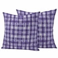 thumbnail image 1 of 2 Pack Outdoor Waterproof Throw Pillow Covers,Modern Purple Checkered Decorative Square Pillow Case Patio Pillowcases for Chair Couch Sofa 16x16in, 1 of 9