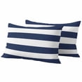 thumbnail image 1 of 2 Pack Outdoor Waterproof Throw Pillow Covers,Nautical Stripes Decorative Rectangle Pillow Case Patio Pillowcases for Chair Couch Sofa 20x12in, 1 of 9