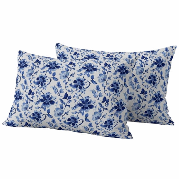 2 Pack Outdoor Waterproof Throw Pillow Covers,Retro Pastoral Flowers Decorative Rectangle Pillow Case Patio Pillowcases for Chair Couch Sofa 20x12in