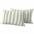 thumbnail image 1 of 2 Pack Outdoor Waterproof Throw Pillow Covers,Sage Green and White Stripe Art Decorative Rectangle Patio Pillowcases for Chair Couch Sofa 20x12in, 1 of 9