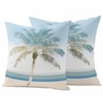 thumbnail image 1 of 2 Pack Outdoor Waterproof Throw Pillow Covers,Watercolor Beach Palm Trees Decorative Square Pillow Case Patio Pillowcases for Chair Couch Sofa 16x16in, 1 of 9