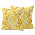 thumbnail image 1 of 2 Pack Outdoor Waterproof Throw Pillow Covers,Yellow Lemon Slice Watercolor Decorative Square Patio Pillowcases for Chair Couch Sofa 16x16in, 1 of 9