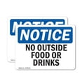 thumbnail image 1 of (2 Pack) No Outside Food Or Drinks OSHA Notice Sign 7 Inch X 5 Inch Vinyl Label Decal Sticker Weather Resistant, UV Protected for Workplace, Business, and Construction Site, Made in the, 1 of 7