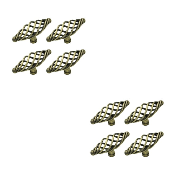 2 Pack Oval Birdcage Handle Rattan Bookcase Knob Solid Base Handle 7.43.6cm