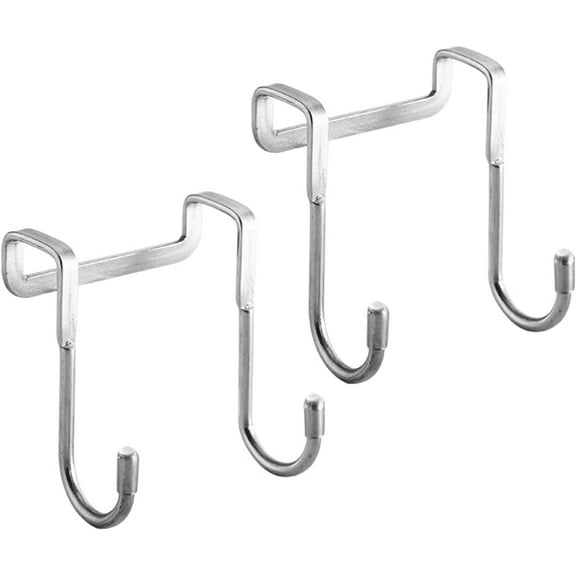 2 Pack Over The Door Hooks, 2-in-1 Door Hanger Hook for Kitchen Bathroom, Hanging Towels, Clothes