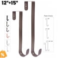 thumbnail image 1 of 2-Pack Over The Door Hooks, Metal Hanger for Towels & Coats - Slim Multi-Purpose Hook for Bathroom, Bedroom, and Front Door Wreath Decor (Bronze), 1 of 1
