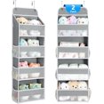 thumbnail image 1 of 2 Pack Over the Door Organizer, LazySpin 4 Tier Hanging Bathroom Closet Organizers and Storage, Gray, 1 of 8