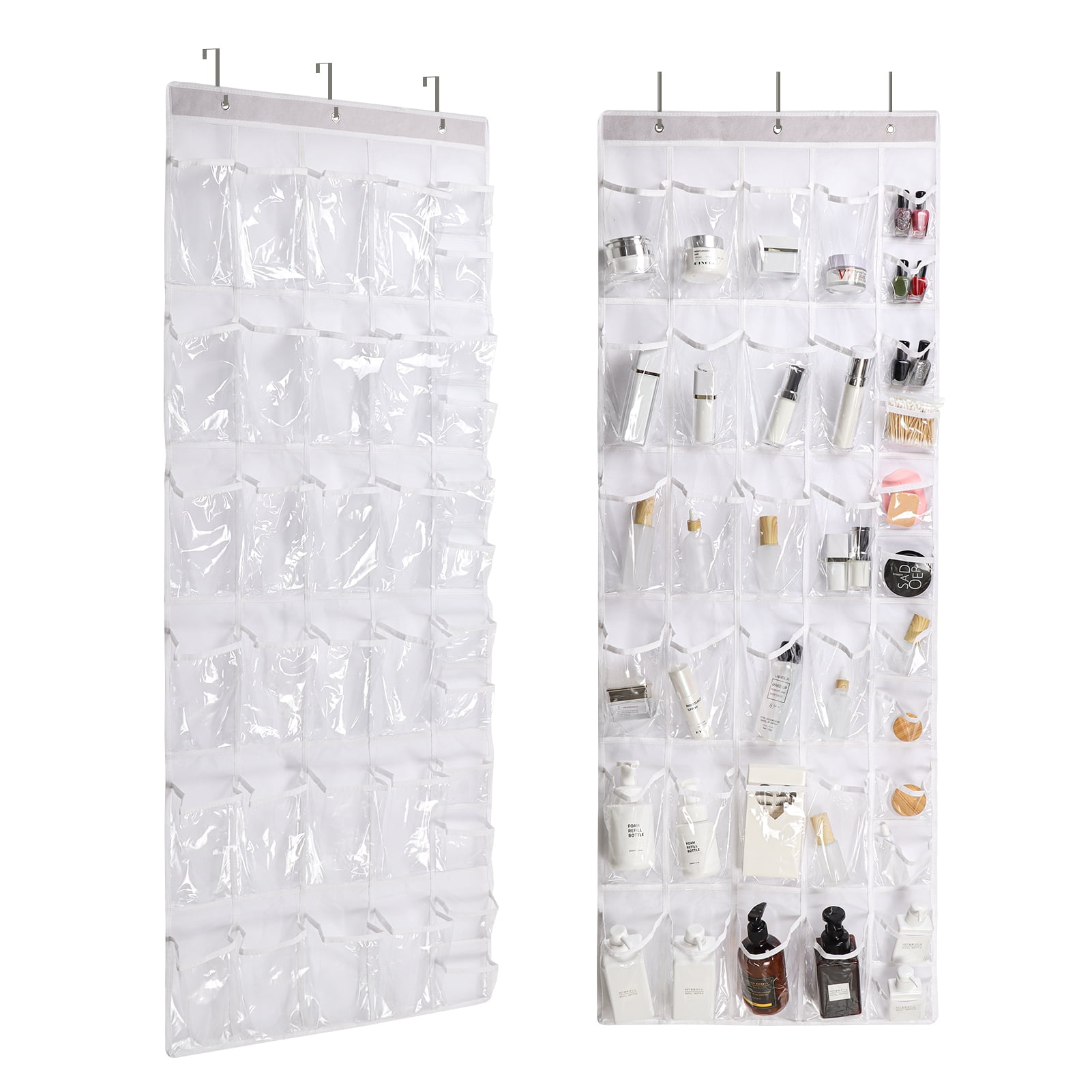 2 Pack Over the Door Shoe Organizer, 36 Mesh Pockets, Shoe Rack for Sneakers and Home Accessories, White