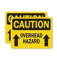 thumbnail image 1 of (2 Pack) Overhead Hazard With Arrow OSHA Caution Sign 24 Inch X 18 Inch Vinyl Label Decal Sticker Weather Resistant, UV Protected for Workplace, Business, and Construction Site, Made in, 1 of 7