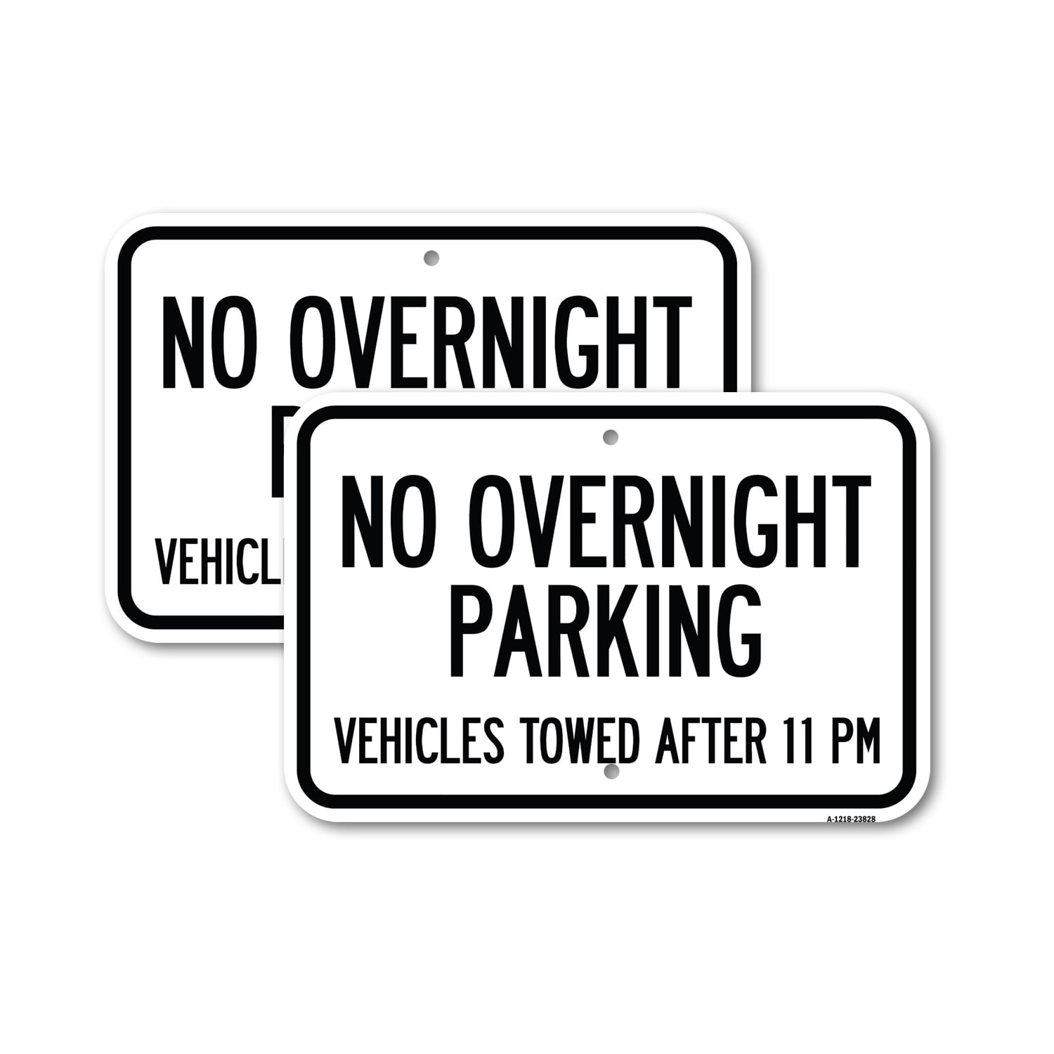 (2 Pack) No Overnight Parking Vehicles Towed After 11 Pm (K2-1030) | 12 ...