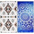thumbnail image 1 of 2 Pack Oversized Beach Towel Clearance , Extra Large Fast Quick Dry Sand Free Proof Mat Travel Stuff Cool Pool Microfiber Towel for Adults Men Women Mom Dad Funny Gift , 74"x36"-Mandala Boho Blue, 1 of 4