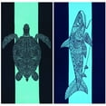 thumbnail image 1 of 2 Pack Oversized Beach Towel Set, Extra Large Long XL Microfiber Pool Swim Towels, Quick Dry Super Absorbent Sandless Travel Towels Blanket Bluk, Adult Men Vacation Essentials ,74"x36"- Shark Turtle, 1 of 7