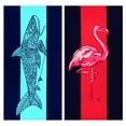 thumbnail image 1 of 2 Pack Oversized Beach Towel Set, Extra Large Long XL Microfiber Pool Swim Towels, Quick Dry Super Absorbent Sandless Travel Towels Blanket Bluk, Adult Men Vacation Essentials,74"x36"- Flamingo Shark, 1 of 7