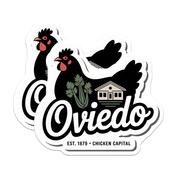 (2 Pack) Oviedo Florida Magnets - Chicken Capital - Local Pride Souvenir - 5" On Longest Side - Premium Magnet - for Cars, Refrigerators, Toolboxes, Lockers - Made in USA - MAG18868