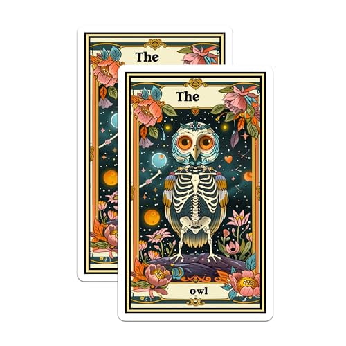 (2 Pack) Owl Skeleton Magnets - Whimsical Animal - Kitchen Refrigerator Magnets - 5" On Longest Side - for Cars, Fridges, Toolboxes - Made in USA - MAG3634