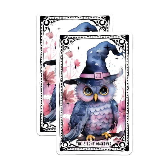 (2 Pack) Owl Witch Magnets - Cute Halloween Decor Magnets - Whimsical Owl Art Magnets - 5" On Longest Side - for Cars, Refrigerators, Toolboxes, Lockers - Made in USA MAG3592