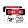 thumbnail image 1 of (2 Pack) Oxygen Deficiency Beyond This Point OSHA Danger Sign, 1 of 7