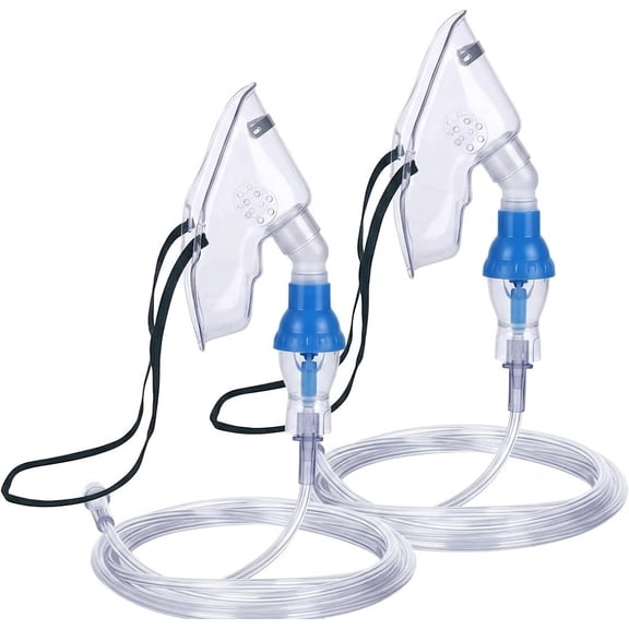 2 Pack Oxygen Mask Replacement Kit for Face Adult Adjustable Elastic Strap
