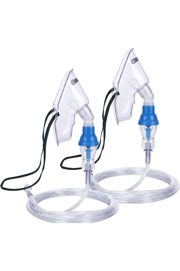 2 Pack Oxygen Mask Replacement Kit for Face Adult Adjustable Elastic Strap