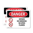 thumbnail image 1 of (2 Pack) Oxygen No Smoking No Open Flames OSHA Danger Sign 18 Inch X 12 Inch Vinyl Label Decal Sticker Weather Resistant, UV Protected for Workplace, Business, and Construction Site,, 1 of 7