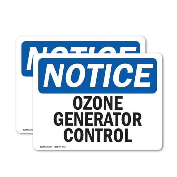 (2 Pack) Ozone Generator Control OSHA Notice Sign 18 Inch X 12 Inch Vinyl Label Decal Sticker Weather Resistant, UV Protected for Workplace, Business, and Construction Site, Made in the