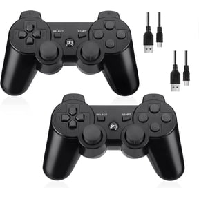 Wireless Controller Compatible with P3, Rechargable Remote Control Gamepad with Charging Cable for P3/PC,2 Pack ,Black