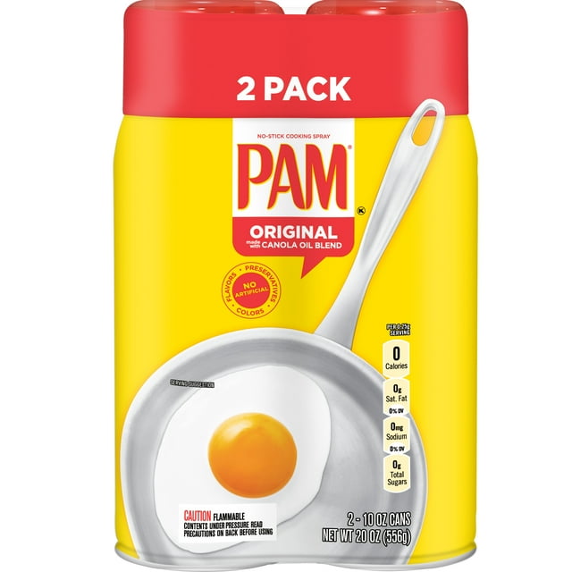 (2 Pack) PAM Original Cooking Spray, Canola Oil Nonstick Cooking
