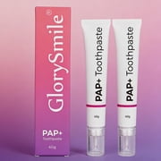 2 Pack PAP Teeth Whitening Toothpaste, Peroxide & Fluoride-Free, Sensitive Teeth Safe with Anti-Stain Protection, 80g for Daily Use Mint Flavor