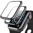 thumbnail image 1 of [2 Pack] PET Screen Protector Black Edge for Apple Watch Series 10 46mm [Strong Absorption] Anti-Scratch HD Clear Touch Sensitive Soft Film Full Coverage Accessories for iWatch 46mm, 1 of 9