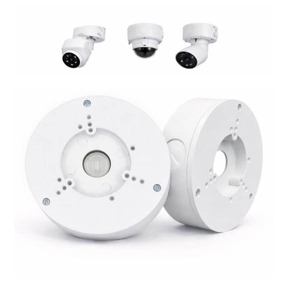 2 Pack PFA130-E Security Camera Junction Box (ABS) for Indoor & Outdoor Surveillance - Mount Bracket Waterproof Universal Dome, Turret Bullet Cameras (White)