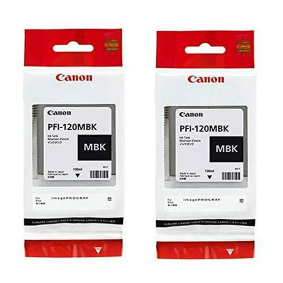 Canon PFI-120 Pigment Ink Tank (Matte Black, 2-Pack) in Retail Packaging
