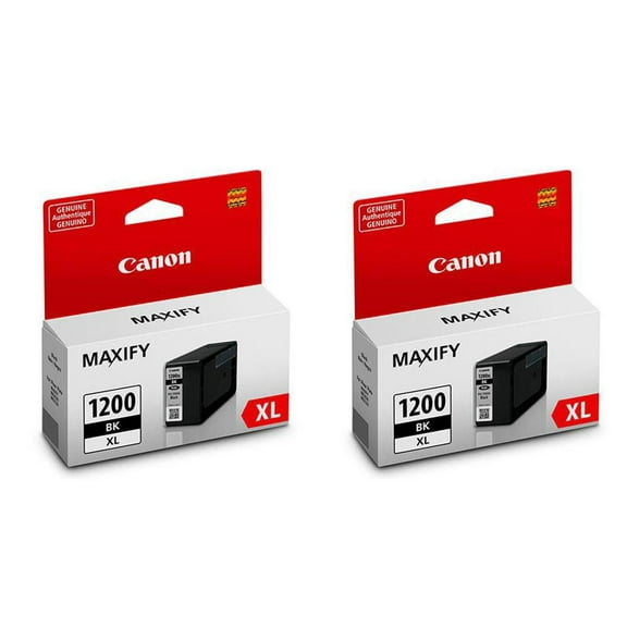2 Pack PGI-1200 XL Black Pigment Ink Tank for MAXIFY MB2020, MB2120, MB2320, and MB2720 Printers, 1200 Pages Yield