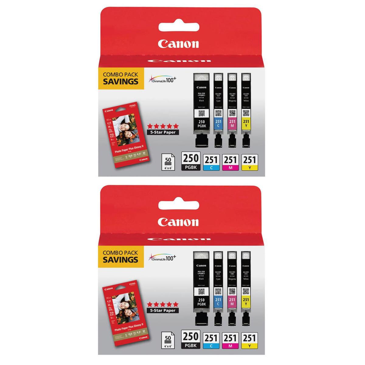 Canon 2 Pack PGI 250 And CLI 251 4 Cartridge Combo Pack Includes Photo Canon 2 Pack PGI 250 And CLI 251 4 Cartridge Combo Pack Includes Photo