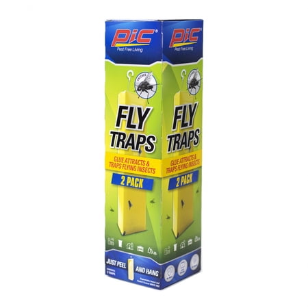 2 Pack PIC Fly Traps Glue Attracts and Traps Flying Insects No Mess