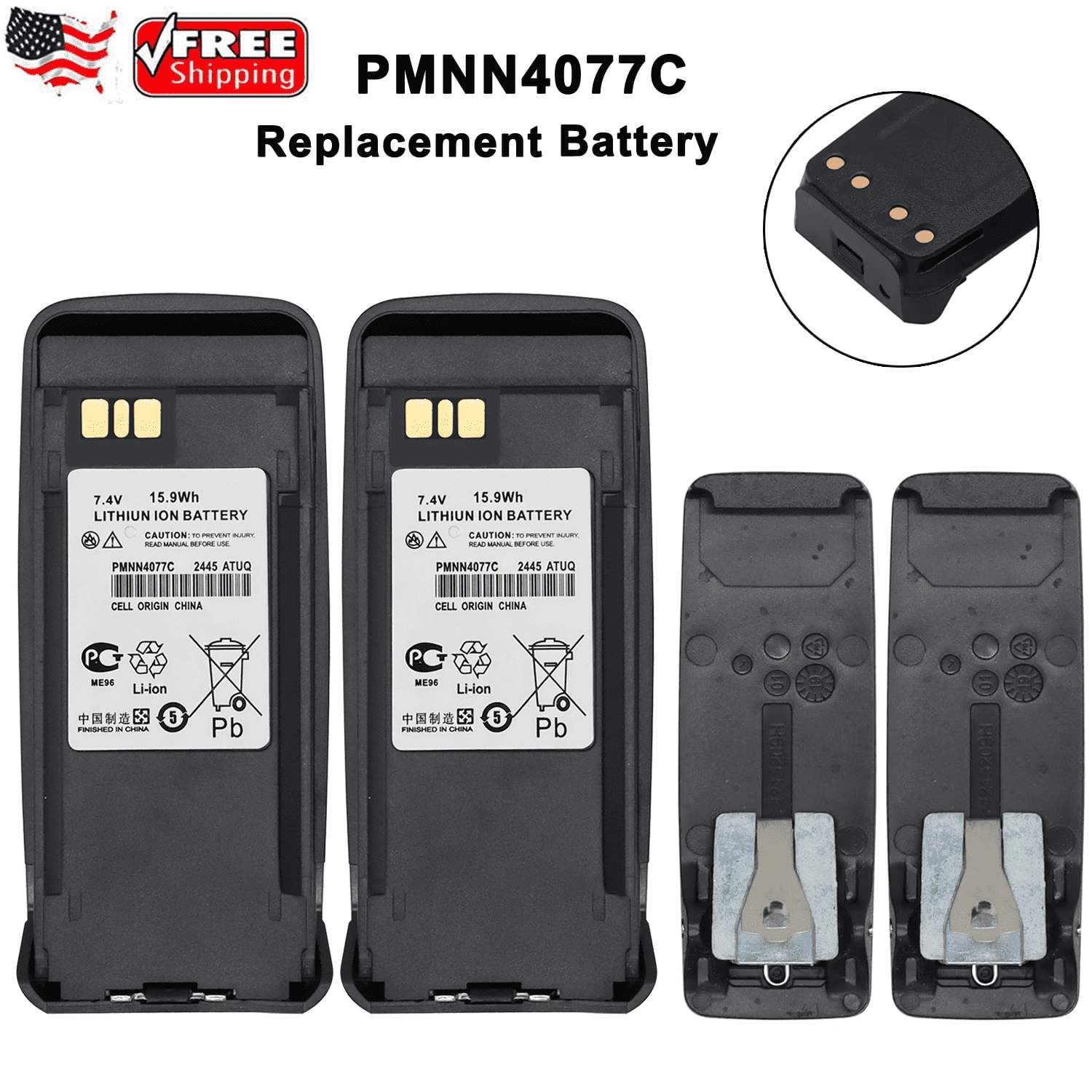 Xpr4380 2 Pack PMNN4077C Replacement Battery for Motorola DR3000, DP3400 ...