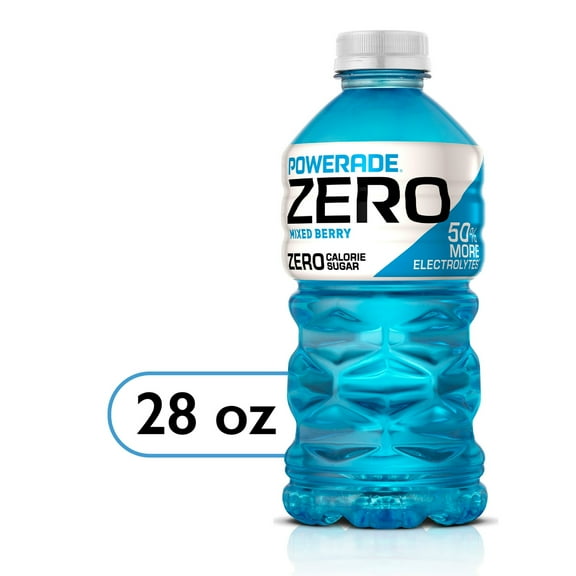 (2 Pack) POWERADE Electrolyte Enhanced Zero Sugar Mixed Berry Sport Drink, 28 fl oz, Bottle