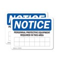 thumbnail image 1 of (2 Pack) PPE Required In This Area OSHA Notice Sign 10 Inch X 7 Inch Vinyl Label Decal Sticker Weather Resistant, UV Protected for Workplace, Business, and Construction Site, Made in, 1 of 7