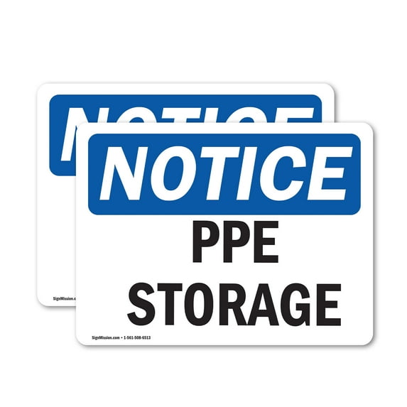 (2 Pack) PPE Storage OSHA Notice Sign 5 Inch X 3.5 Inch Vinyl Label Decal Sticker Weather Resistant, UV Protected for Workplace, Business, and Construction Site, Made in the USA