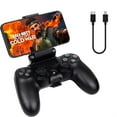 thumbnail image 1 of 2 Pack PS4 Controller Phone Clip Mount for Remote Play, Adjustable Mobile Android/iOS Smartphones Gaming Clamp Holder Stand Grip Bracket Compatible with PS4/PS4 Slim/PS4 Pro Controller, Black, 1 of 7