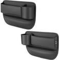 thumbnail image 1 of 2 Pack PU Leather Catch Caddy Car Seat Console Gap Filler Side Pocket Organizer, 2 in 1 Car Seat Gap Organizer, 2 Set Car Seat Crevice Storage Box, Universal Fit All Cars, 1 of 7
