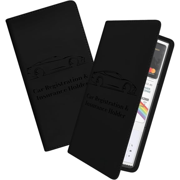 2 Pack PU  Registration and  Holder Convertible  Document Holder with  Shut - Ideal for Documents, Cards, License