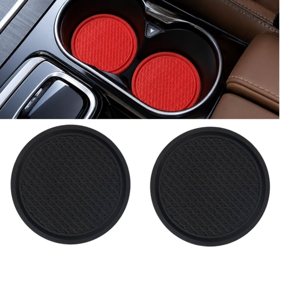2 Pack PVC Car Cup Holder Coasters, Honeycomb Non-Slip Heat Insulation Auto Cup Mat for Vehicle Cup Holder Insert