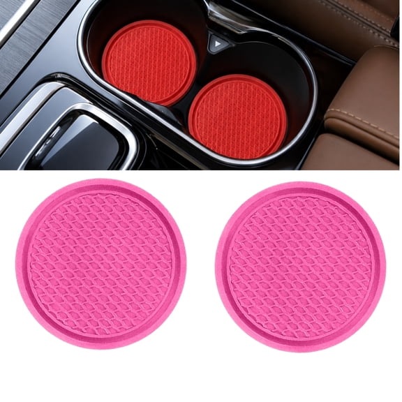 2 Pack PVC Car Cup Holder Coasters, Honeycomb Non-Slip Heat Insulation Auto Cup Mat for Vehicle Cup Holder Insert