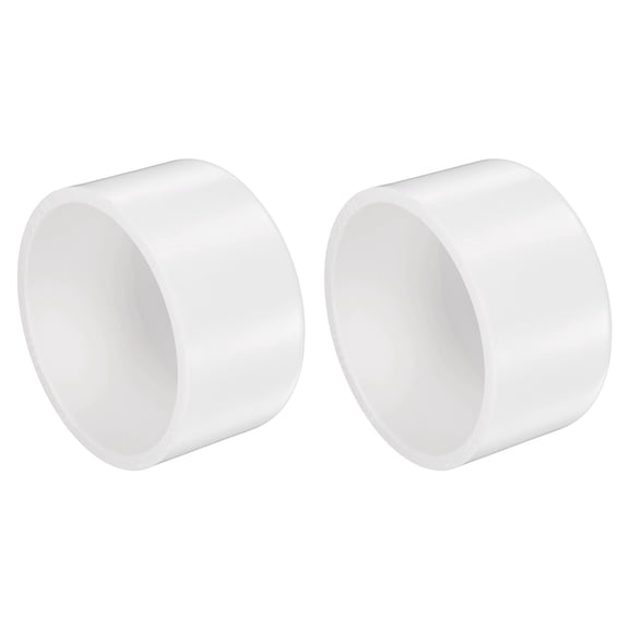 2 Pack PVC Pipe End Caps, 3" SCH40 PVC Cap 3.94" OD Furniture Grade Pipe Cap Fitting for Standard 3" Schedule 40 Coupling Adapt Plug for Plumbing, DIY, Garden & Irrigation