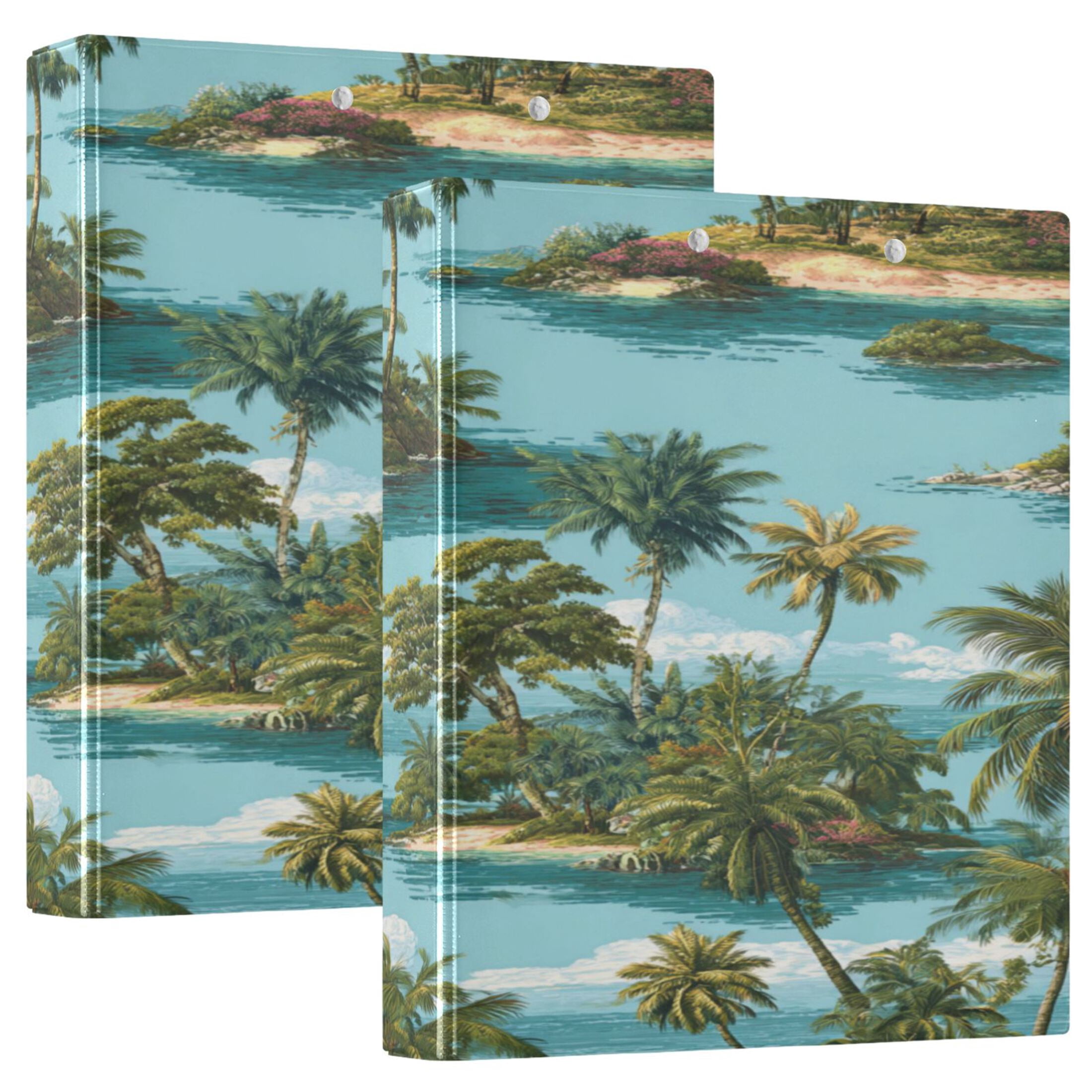 2 Pack PVC Round Ring Binders, 200 Sheet Capacity D-Ring File Folder ...