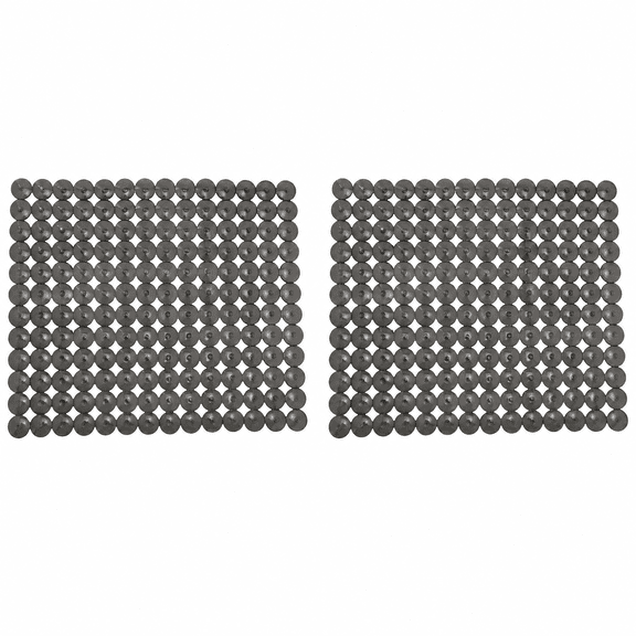 2 Pack PVC Sink Mat 16" x 12" Kitchen Sink Protector Cut-to-Fit , Circle Design Scratch Guard  (Gray)