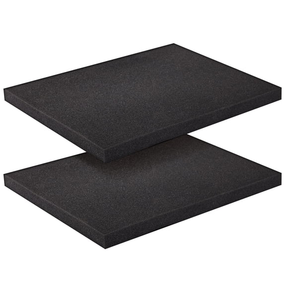Okuna Outpost Foam Sheets - High Density Cushioning Material - Toolbox Foam Inserts - Customizable Sheet Pack - 16 x 12 x 1 in, Pack of 2, Black